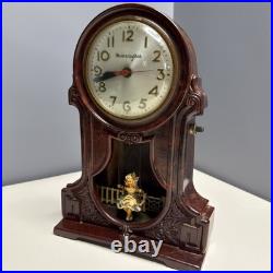 Vintage Mastercrafters Animated Swinging Girl Lighted Motion Clock With Lamp