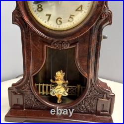 Vintage Mastercrafters Animated Swinging Girl Lighted Motion Clock With Lamp