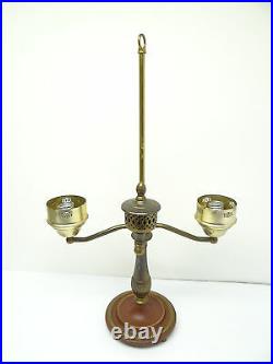 Vintage Metal Brass Dual Fixture Arm Red Base Table Lamp Decorative Light Parts