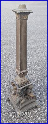 Vintage Metal Table Lamp with Cherubs Parts As Is, for restoration