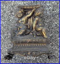 Vintage Metal Table Lamp with Cherubs Parts As Is, for restoration