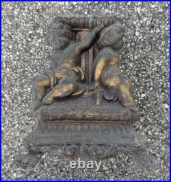 Vintage Metal Table Lamp with Cherubs Parts As Is, for restoration