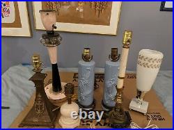 Vintage Mid Century & Antique Budoir Table LAMPS LOT of 7 Parts or Repair
