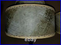Vintage Mid Century Fiberglass 2 Tier Clip On Boudoir Table Lamp Shades Parts
