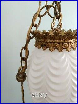 Vintage Moe Vanity Hanging Swag Lamp Hollywood Regency Light Parts or Repair