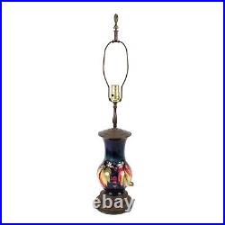 Vintage Moorcroft Lamp With Brass Fittings & Colorful Fruit Design
