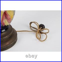 Vintage Moorcroft Lamp With Brass Fittings & Colorful Fruit Design