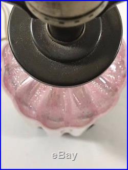 Vintage Murano Glass Light Pink Lamp Silver Specks Beautiful Must See
