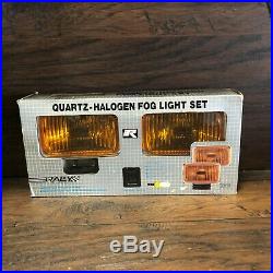Vintage NOS Rally Amber Car FOG LIGHTS Driving Lamp NEW IN BOX quartz halogen