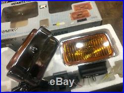 Vintage NOS Rally Amber Car FOG LIGHTS Driving Lamp NEW IN BOX quartz halogen