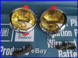 Vintage NOS S&M Fog Lamps 50's red top cap amber driving light Chevy Ford Buick