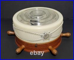 Vintage Nautical Ships Wheel Ceiling 3 Light Fixture Maritime PARTS