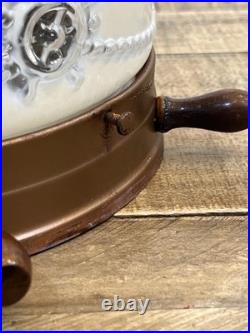 Vintage Nautical Ships Wheel Ceiling MCM Light Fixture Maritime Parts/Repair