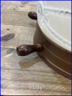 Vintage Nautical Ships Wheel Ceiling MCM Light Fixture Maritime Parts/Repair