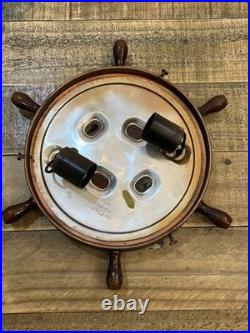 Vintage Nautical Ships Wheel Ceiling MCM Light Fixture Maritime Parts/Repair