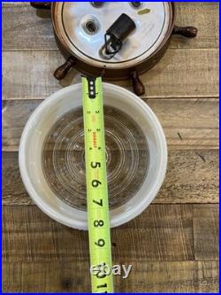 Vintage Nautical Ships Wheel Ceiling MCM Light Fixture Maritime Parts/Repair