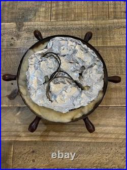 Vintage Nautical Ships Wheel Ceiling MCM Light Fixture Maritime Parts/Repair