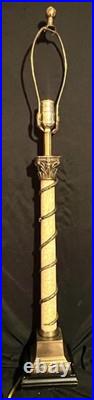 Vintage Neoclassical Corinthian Capital Brass Column Sarreid LTD Table Lamp