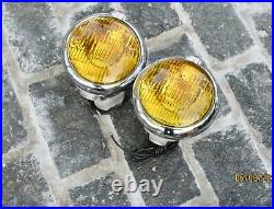 Vintage Nos Gm 12 V Fog Lights Lamps Rare Swiitch Brackets Buick Cadilac Ford
