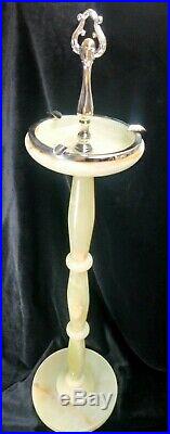 Vintage Onyx Smoke Cigarette Lamp Parts Floor Stand Ash Tray Tobacco