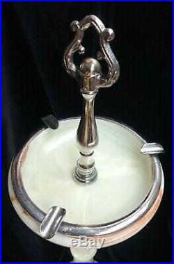 Vintage Onyx Smoke Cigarette Lamp Parts Floor Stand Ash Tray Tobacco