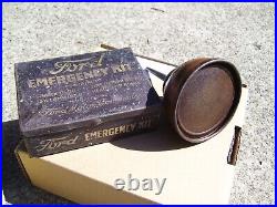 Vintage Original Oil can auto accessory Marked Ford vintage Emergency kit box 38