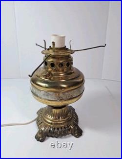 Vintage Ornate Brass Electrified Oil Lamp Parts Only