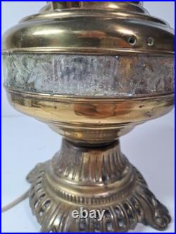 Vintage Ornate Brass Electrified Oil Lamp Parts Only