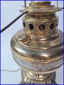 Vintage Ornate Brass Electrified Oil Lamp Parts Only