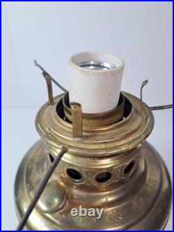 Vintage Ornate Brass Electrified Oil Lamp Parts Only