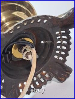 Vintage Ornate Brass Electrified Oil Lamp Parts Only