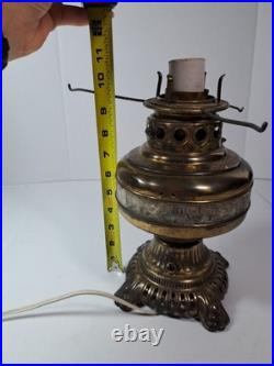 Vintage Ornate Brass Electrified Oil Lamp Parts Only