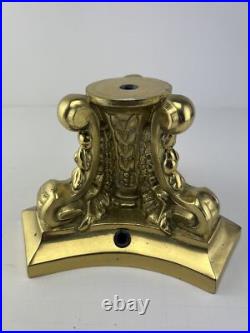 Vintage Ornate Brass Plated Cast Metal Lamp Base Parts