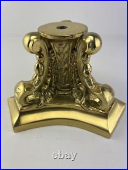 Vintage Ornate Brass Plated Cast Metal Lamp Base Parts