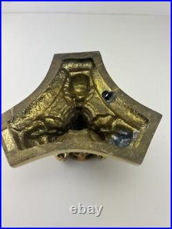 Vintage Ornate Brass Plated Cast Metal Lamp Base Parts