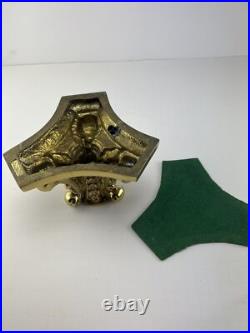 Vintage Ornate Brass Plated Cast Metal Lamp Base Parts