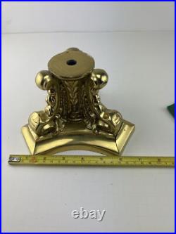 Vintage Ornate Brass Plated Cast Metal Lamp Base Parts