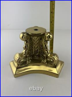 Vintage Ornate Brass Plated Cast Metal Lamp Base Parts