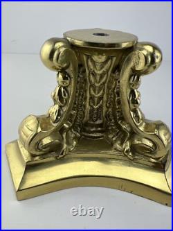 Vintage Ornate Brass Plated Cast Metal Lamp Base Parts