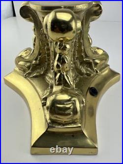 Vintage Ornate Brass Plated Cast Metal Lamp Base Parts