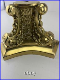 Vintage Ornate Brass Plated Cast Metal Lamp Base Parts