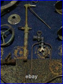 Vintage Ornate Gas Lamp Line Brass Fittings Parts Valves Misc