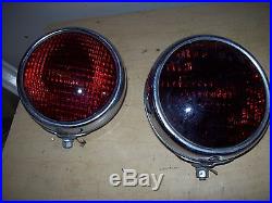 Vintage PAIR Fire Truck Rescue Red Light Lamp-Dodge-Ford-Chevy-Rat Rod