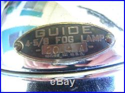 Vintage PAIR GUIDE FOG Light LAMPS 2004-A Chevy Olds Pontiac 40s-50s Brass Tag