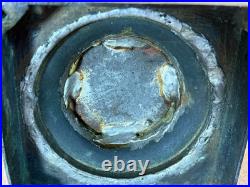 Vintage P&A Dorset Amber Glass Kerosene Lantern Lamp Brass angel metal base rare