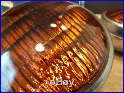 Vintage Pair Amber Dietz 9-51 Fire, Police tractor Chrome working Lamps no dents