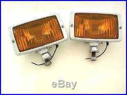 Vintage Pair Aris 1060 1063 Driving Fog Headlight Light Lamp Lights Amber Lens
