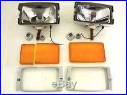Vintage Pair Aris 1060 1063 Driving Fog Headlight Light Lamp Lights Amber Lens
