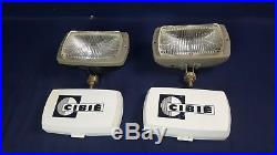 Vintage Pair Cibie Iode 175 Clear Fog Lamp Cover Bulb France Partial Wiring