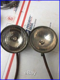Vintage Pair Cowl Light Running Lamps 1930's 1920's Brass Era Packard Cadillac